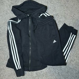 Adidas sweatpants and zip up hoodie set